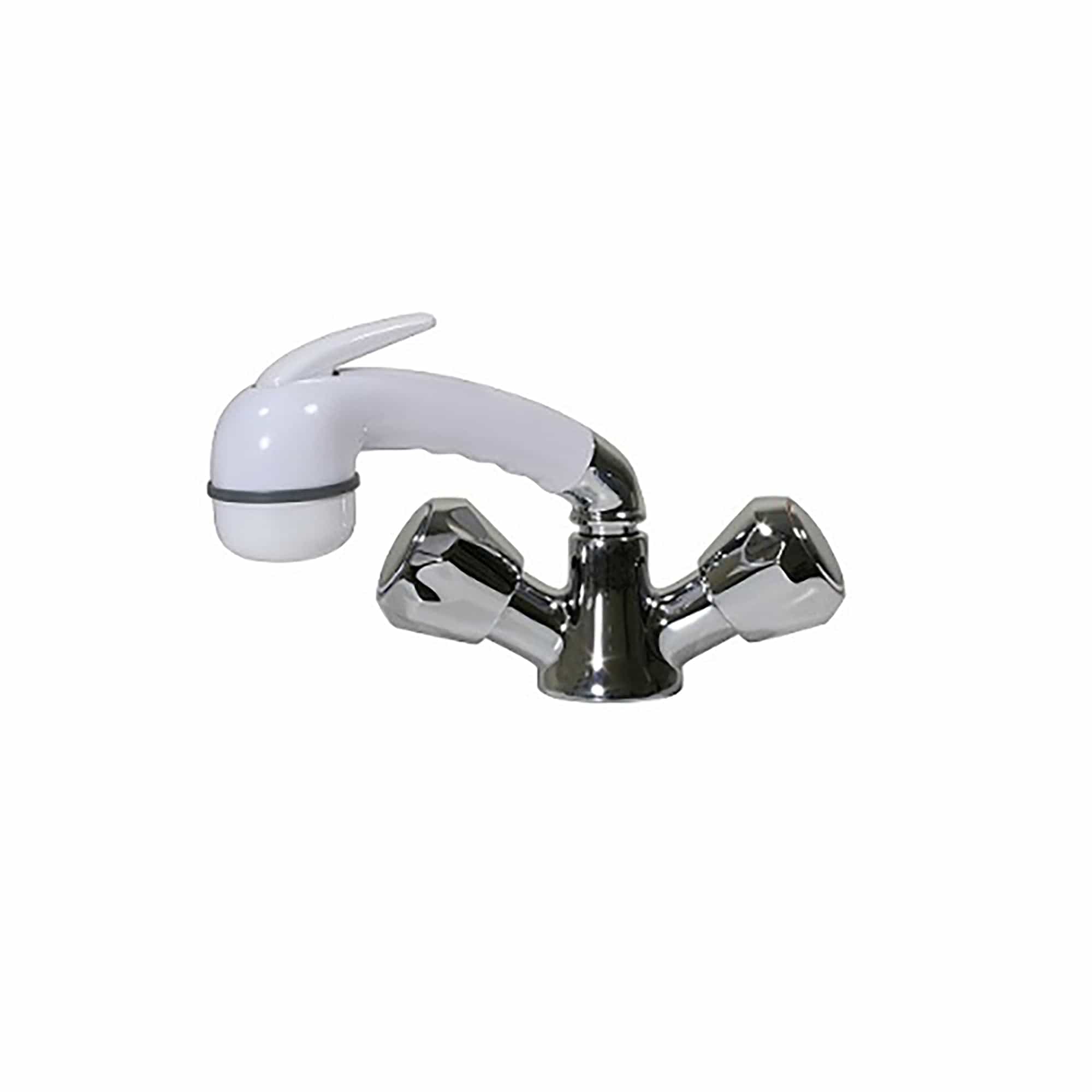 Scandvik 46013 Combo Fixture White Handle w/ 5' White Nylon Hose