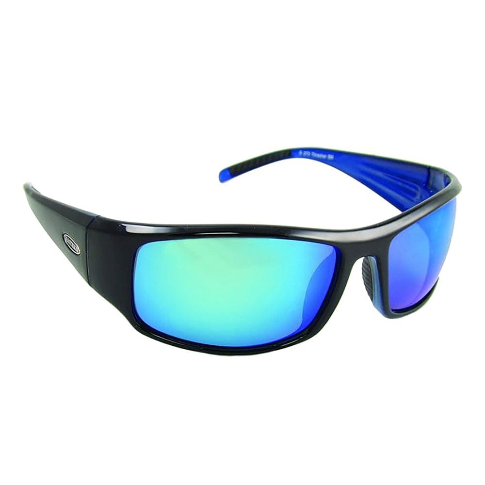 Sea Striker 273 Thresher Sunglasses , Black / Blue Mirror