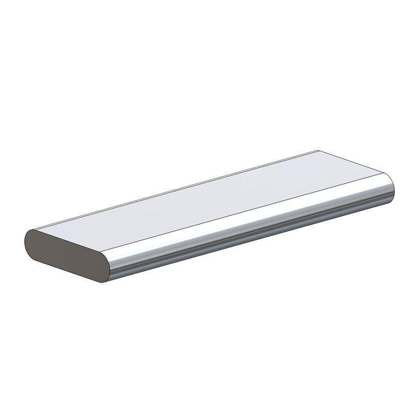 Taco Marine A40-0822BXY12 Aluminum Radius Bar, Polished, 2"W x 1/2"H x 12'L