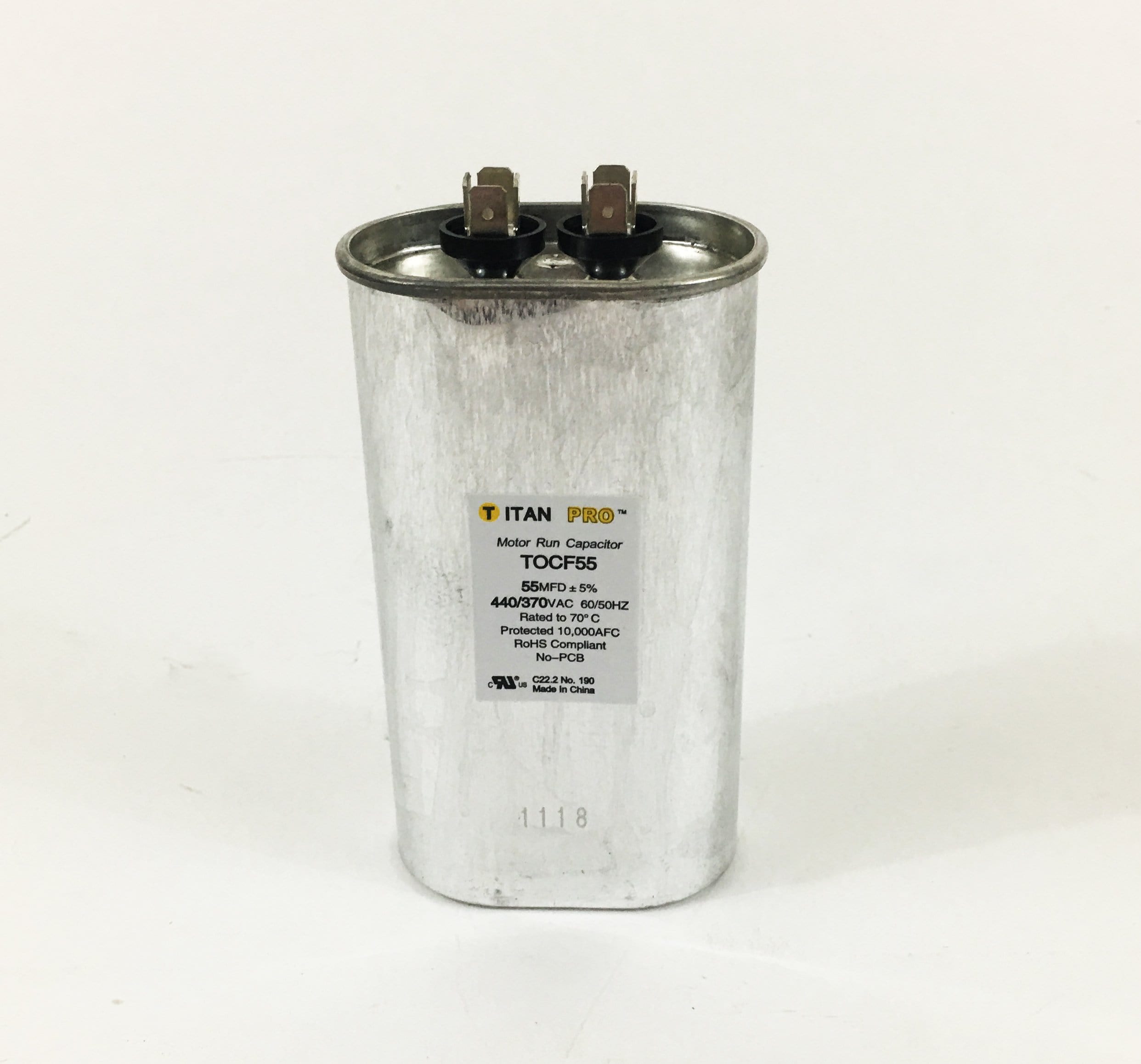 TITAN PRO TOCF55 Run Capacitor 55 MFD 440/370 Volt Oval