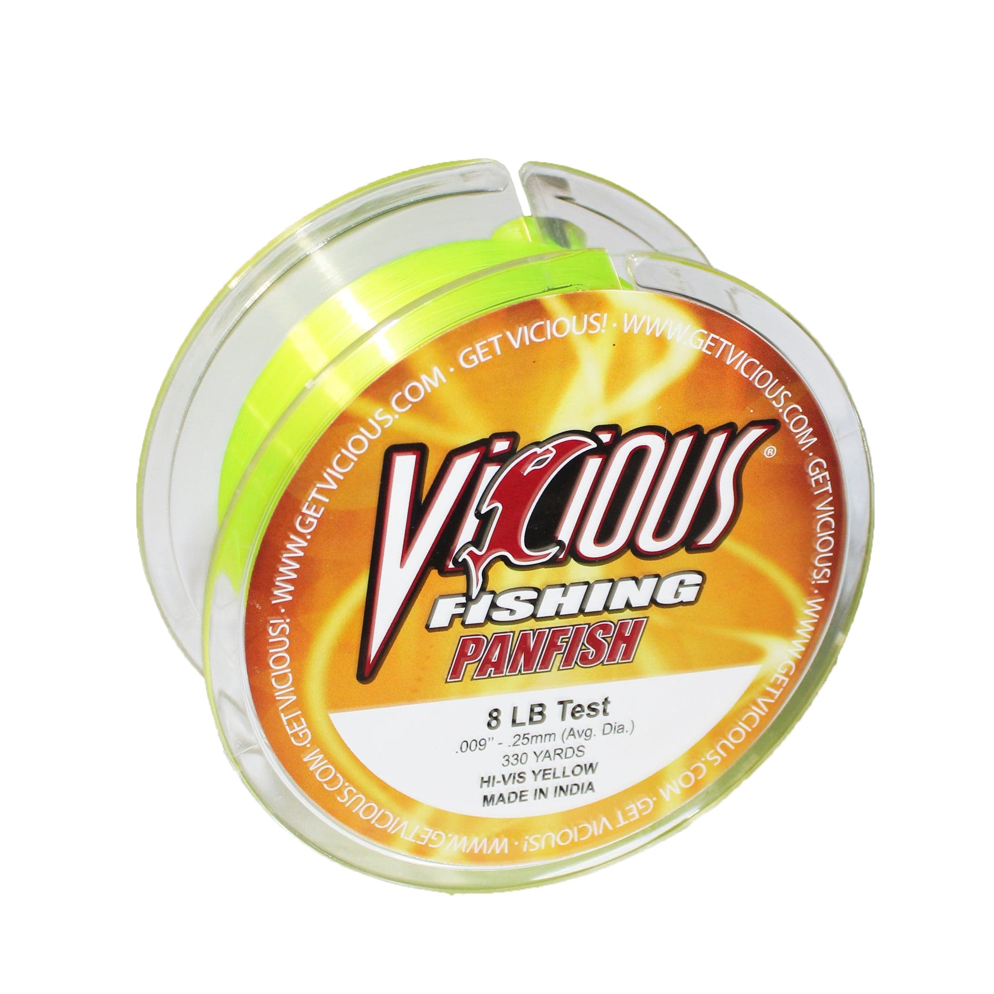 Vicious Panfish Fishing Line, 330 Yards, 8 lb, Hi-Vis Yellow