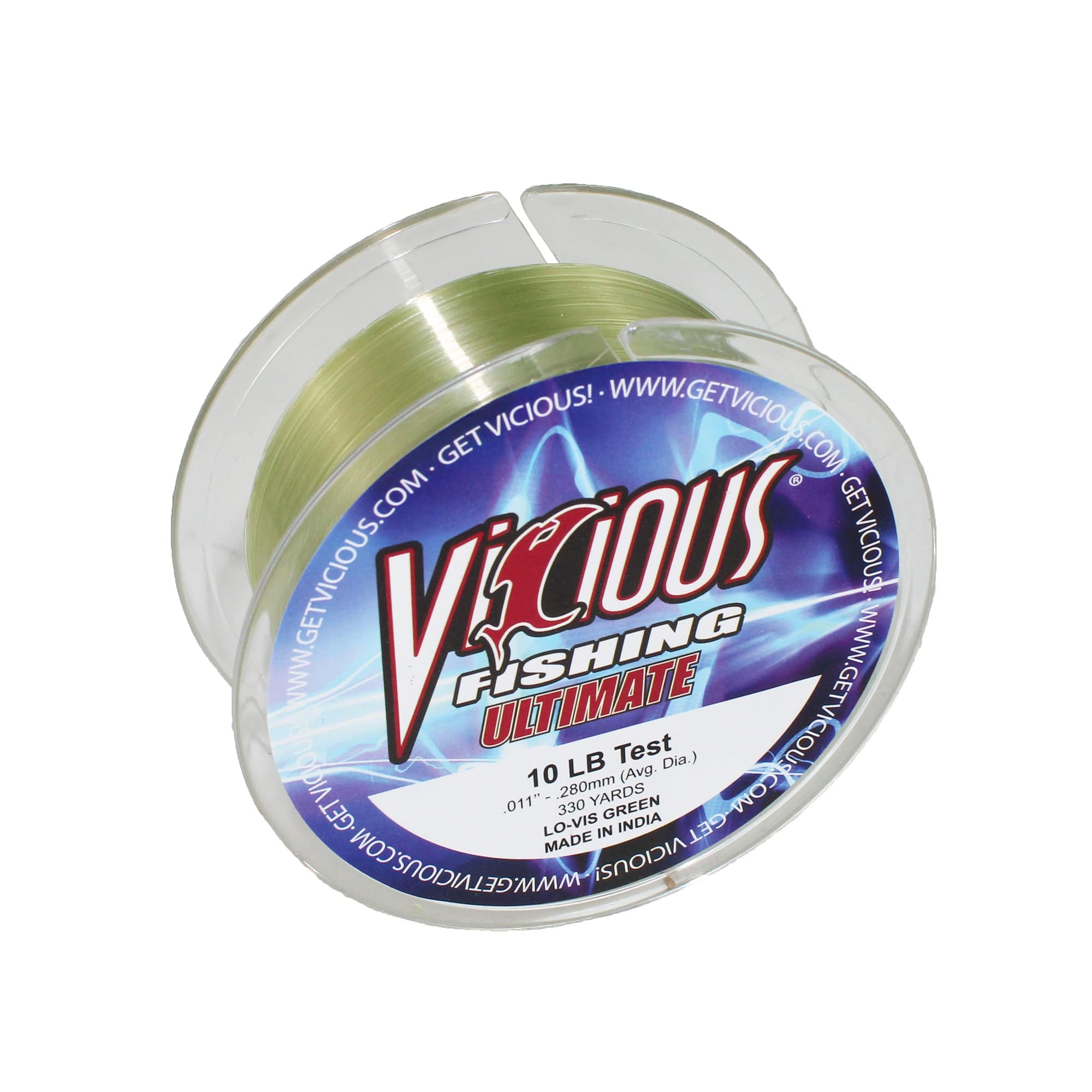 Vicious Fishing VGN Ultimate Monofilament Fishing Line, Lo-Vis Green 